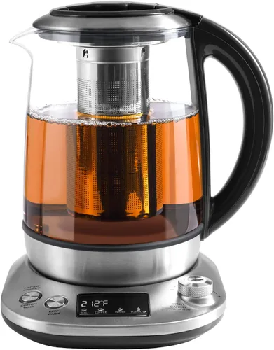 Miniatura 9 de Mecity Tetera eléctrica de vidrio de borosilicato con control de temperatura e infusor - Pantalla LCD y programas de preparación preestablecidos