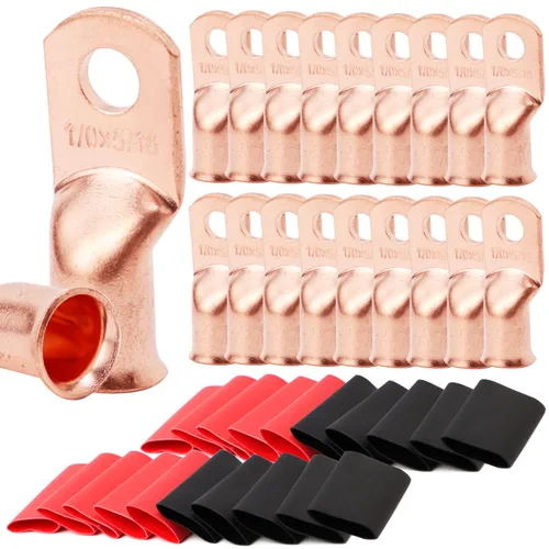Miniatura 13 de TKDMR - Kit de 264 piezas de extremos de cable de batería, 132 piezas de terminales de anillo de lengüetas de cable de cobre resistentes AWG 8 6 4 2