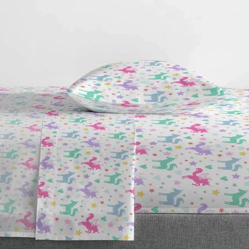 Miniatura 5 de Jay Franco Unicorn Rainbow Juego de cama individual de 4 piezas, incluye edredón y juego de sábanas, microfibra súper suave resistente a la Blanco