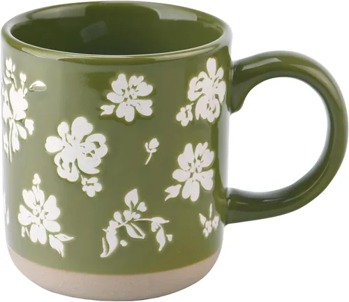 Miniatura 14 de Sweet Water Decor Tazas de café florales de gres - Tazas de café bonitas de 14 onzas para bebidas calientes y frías - Aptas para lavavajillas
