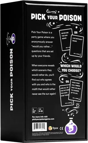 Miniatura 8 de Pick Your Poison Edición familiar – Divertido juego de fiesta "Would You Rather" para niños, adolescentes y adultos Divertido juego de cartas