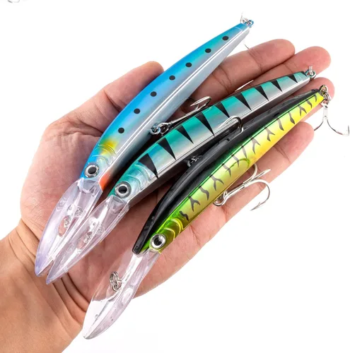 Miniatura 7 de Dr.Fish Paquete de 3 señuelos de pesca de 13 pies de profundidad para buceo de agua salada, señuelos de pesca de agua dulce, tapones de pesca