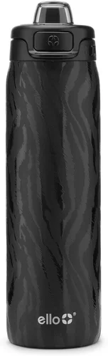 Miniatura 14 de Ello Pop & Fill Insulated Stainless Steel Water Bottle with Quick Fill Lid, Leakproof Locking, Sip or Chug Spout, BPA-Free, Double Wall Vacuum Negro