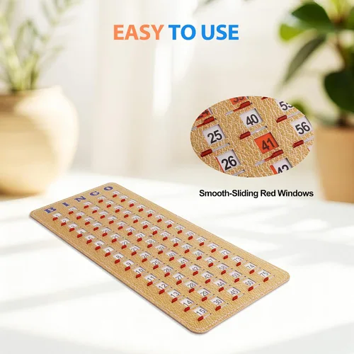 Miniatura 3 de GSE Games & Sports Expert Tablero maestro de bingo con punta de dedo con ventanas deslizantes, tarjeta de llamada de cartón de bingo