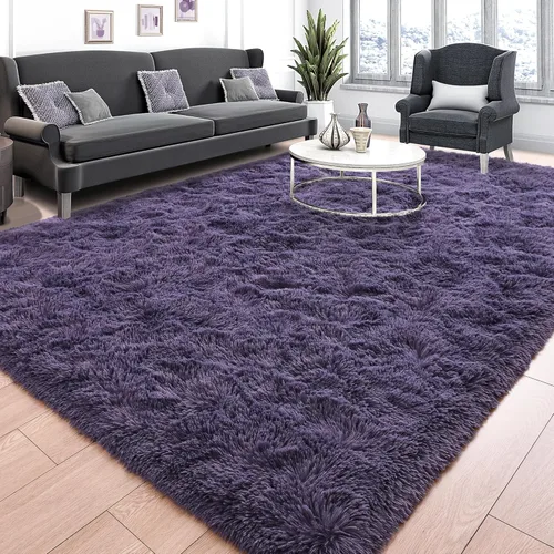 Tepook Alfombras grandes esponjosas para sala de estar, alfombra de área shag 6 x 9 pies, alfombra suave para dormitorio, moderna alfombra shaggy