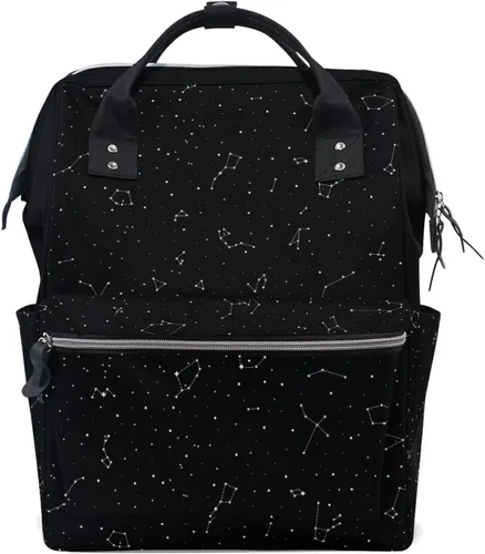 Miniatura 22 de Bolsa de pañales para bebés de gran capacidad, estilista de peluquería, tijeras de impresión duradera multifunción mochila de viaje, Alien Planeta