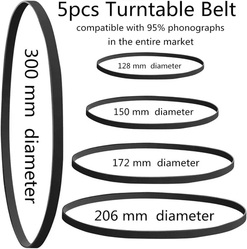 Miniatura 2 de 5 correas de tocadiscos de diferentes especificaciones compatibles con Technics SL-200, ATLP120, (5 correas de tocadiscos diferentes)