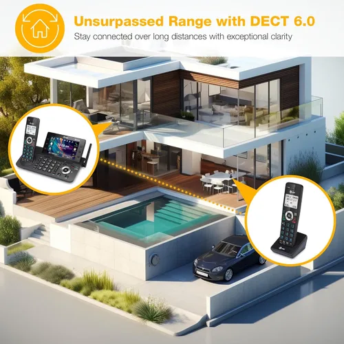 Miniatura 3 de AT&T DLP73590 - Teléfono inalámbrico DECT 6.0 de 5 manos para casa y oficina con contestador, pantalla a color de 5", acceso directo de un toque