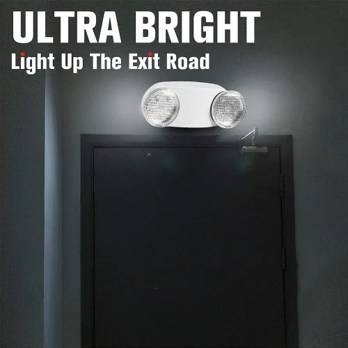 Miniatura 7 de OSTEK Paquete de 4 accesorios de iluminación LED de salida de emergencia con dos cabezales, luz de emergencia LED integrada ajustable estándar