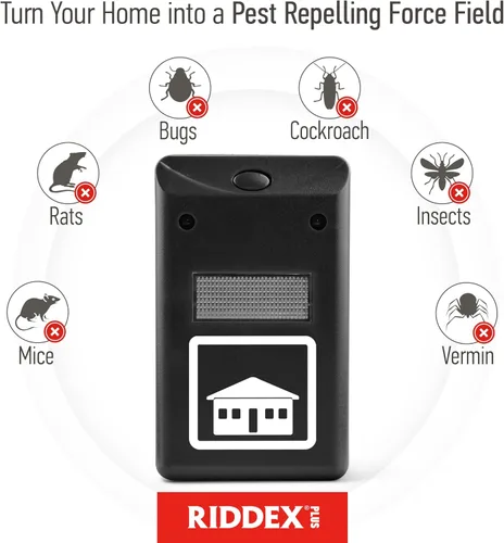 Miniatura 4 de RIDDEX Plus Repelente de Insectos - Enchufe, Disuasivo para Ratones - Control de Plagas para Defensa Contra Ratas, Ratones, Cucarachas, Bichos e