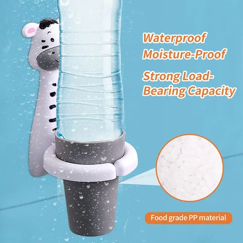 Miniatura 5 de SooGree Soporte para cepillos de dientes para niños, portavasos de dientes de animales, montado en la pared, juego de almacenamiento de pasta