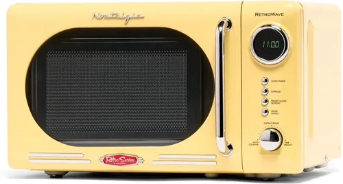 Miniatura 27 de Nostalgia Horno microondas retro compacto para encimera, 0.7 pies cúbicos, 700 vatios con pantalla digital LED, bloqueo para niños, interior fácil