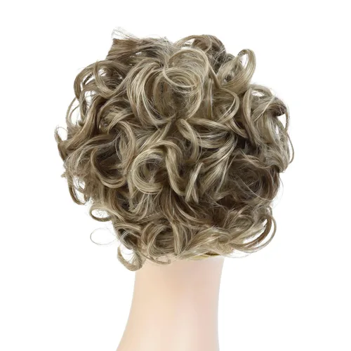 Miniatura 3 de Rose bud Postizo de Moño Rizado Extensiones de Moño Coletero Peinado Recogido Peinetas Sintéticas en Postizo de Moño Desordenado para Mujeres Marrón