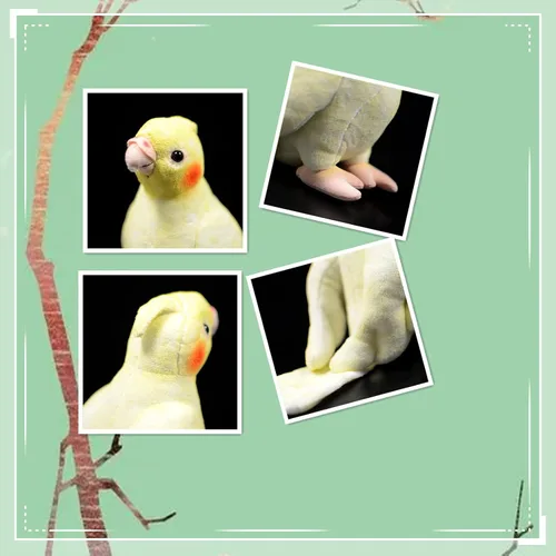 Miniatura 8 de Tiny Heart Cockatiel - Juguete de peluche amarillo de 7 pulgadas, súper suave, realista, loro de peluche, lindo animal de peluche para niños