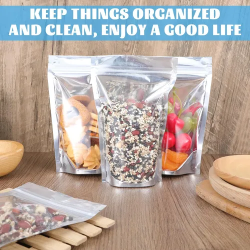 Miniatura 4 de 200 PCS Candy Bags, Sealable Heavy Duty Clear Mylar Food Storage Bags, Container Sets, Plastic Zipper Food Coffee Candy Storage, Refoldable Bags And