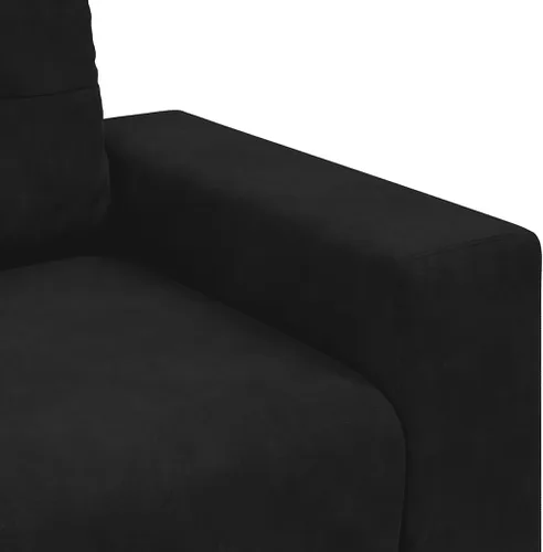 Miniatura 4 de vidaXL Sofá de 3 plazas de terciopelo negro de 70.9 in, elegante sofá de sala de estar, sofá de terciopelo suave, diseño resistente, asiento