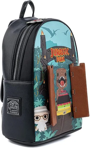 Miniatura 3 de Loungefly POP Jurassic Park Gates - Bolso de hombro con doble correa para mujer Multi