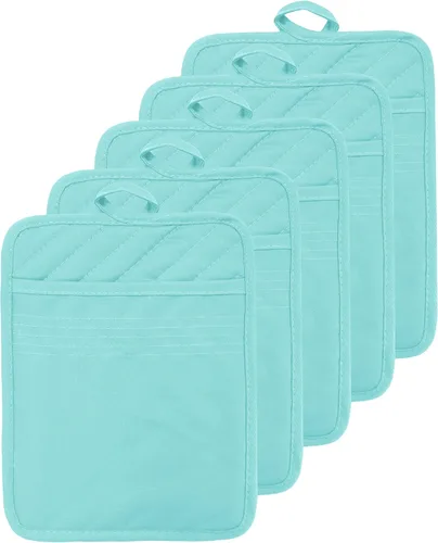 Miniatura 33 de Soporte para olla de horno con bolsillo, de algodón, resistente al calor, para cocina, almohadilla caliente, guantes de horno para cocinar y Gris