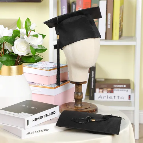 Miniatura 4 de Geyoga 8 gorras de graduación a granel ajustables para adultos con borla para graduados, accesorios de disfraces, accesorios de fotos