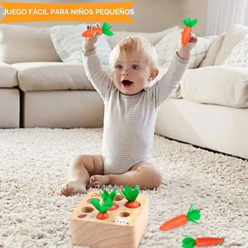 Miniatura 6 de Montessori Toys - Juguetes de Pascua para bebés de 1 a 3 años de edad, juguetes educativos de zanahoria de madera, rompecabezas de clasificación