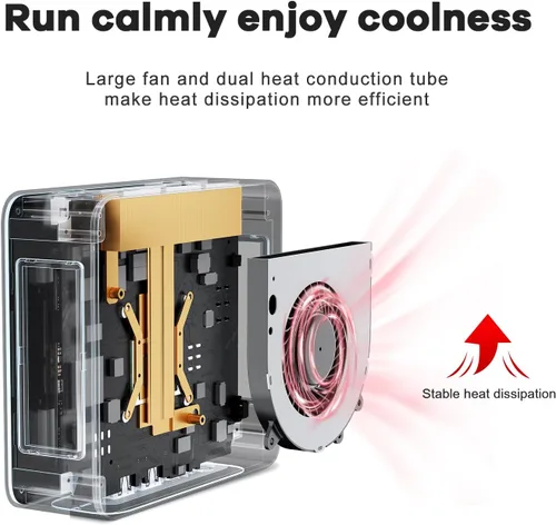 Miniatura 5 de Mini PC SER5 MAX de Beelink, AMD Ryzen 7 6800U (hasta 4.7 GHz, 8C/16T), Mini Computadora con 24GB LPDDR5 RAM 500GB PCIe 4.0 x4 SSD, triple pantalla