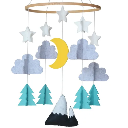Miniatura 12 de Móvil para cuna de bebé – Móvil colgante de madera para cuna, decoración de guardería para niños y niñas, regalo perfecto para ducha