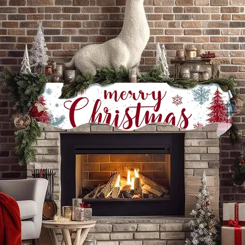 Miniatura 6 de Bufanda de mantel de Navidad de 70 x 17 pulgadas, decoración para chimenea, bufanda, estantes, bufanda, corredor, decoración de día festivo