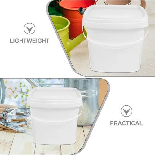 Miniatura 5 de PRETYZOOM Cubo cuadrado con tapa Contenedor de camping Cubo al aire libre Reutilizable Contenedor de almacenamiento de agua 3l Capacidad