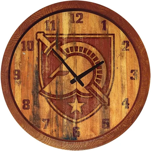 Miniatura 116 de The Fan-Brand NCAA Oklahoma Sooners: Reloj de pared con parte superior de barril de imitación para decoración de bar, decoración de fiesta