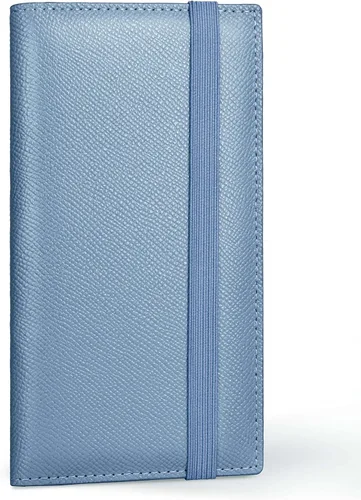 Miniatura 96 de Yarnic Funda para chequera personal, soporte para chequera con soporte para bolígrafo y divisor de plástico transparente integrado para cheques Rosa