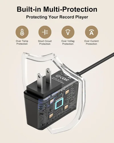Miniatura 6 de VHBW Adaptador de 5 V CA/CC para Victrola Journey Reproductor de discos portátil de maleta VSC-550BT - Compatible con FJ-SW0501500DU - Pieza
