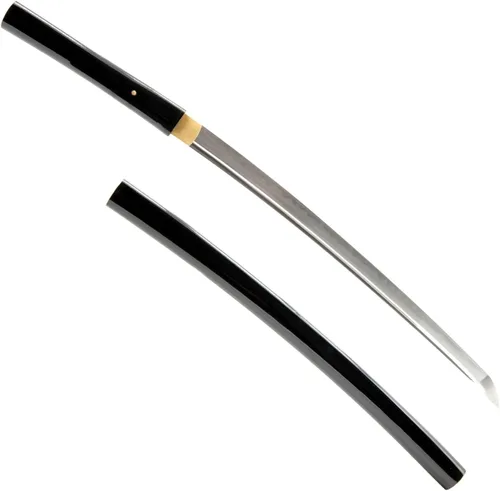 Espada hecha a mano – Totalmente funcional Kill Bill O-Ren Ishii Shirasaya Wakizashi, arcilla de acero al carbono 1095 templada, espiga completa,