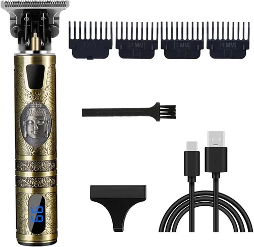 Miniatura 13 de Cortadora de pelo profesional para hombres y mujeres, inalámbrica, recargable, recortadora de pelo, kit de aseo de corte de cuerpo de metal