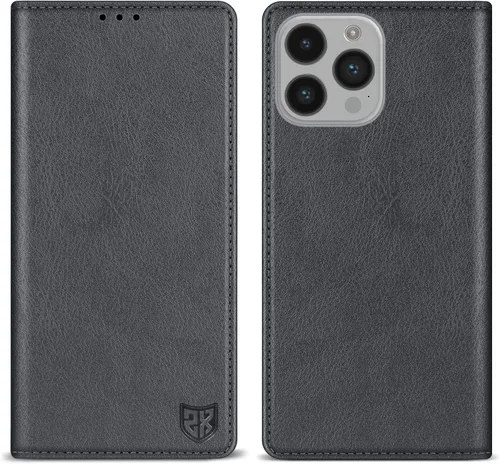 Miniatura 31 de ZZXX Funda tipo cartera para iPhone 14 con bloqueo RFID, soporte de ranura para tarjetas, funda protectora de cuero magnético fuerte plegable