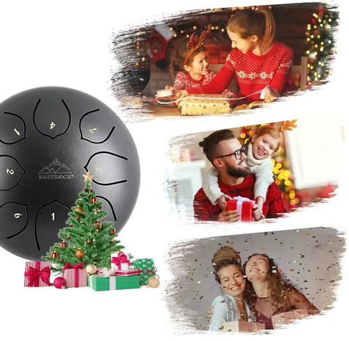 Miniatura 7 de EASTROCK Tambor de lengua de acero para niños de 6 pulgadas, 8 notas, instrumento de percusión, tambor handpan en clave C con bolsa de viaje