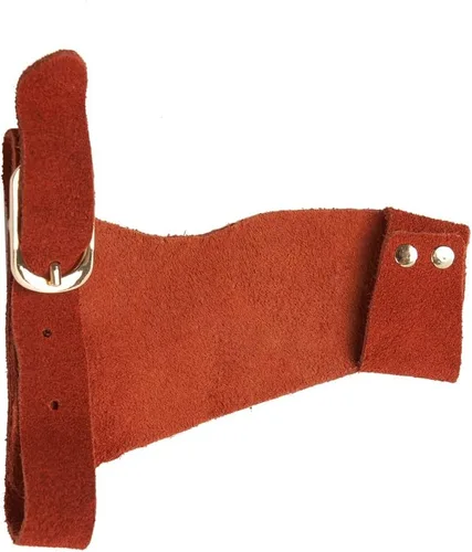 Miniatura 3 de TOPARCHERY Guantes de flecha 2 dedos protector de cuero para mano derecha izquierda caza tiro objetivo recurvo caballo arco