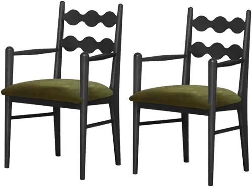 Miniatura 27 de Sillas de comedor tapizadas, silla de cocina con respaldo, silla de sala de estar con brazos versátil asiento de comedor de granja, sillas