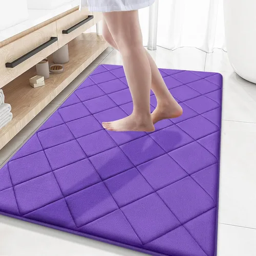 Miniatura 170 de OLANLY Tapete de baño de espuma viscoelástica de 24 x 16 pulgadas, ultra suave y absorbente, lavable a máquina, cómodo tapete de baño para suelo