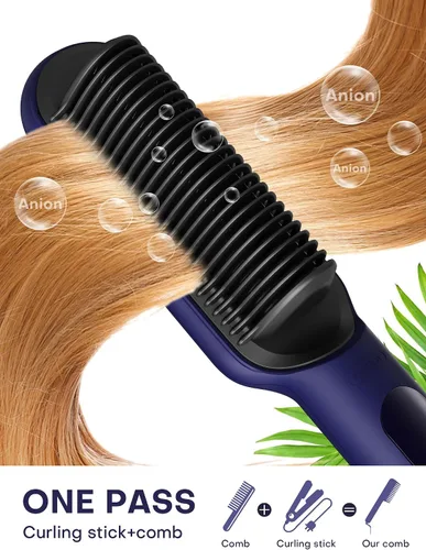 Miniatura 3 de Handor Cepillo alisador de cabello Pro Ionic para mujer, 9 ajustes de temperatura con pantalla LED, calor rápido de cerámica Hot Tech, 250°F-410°F