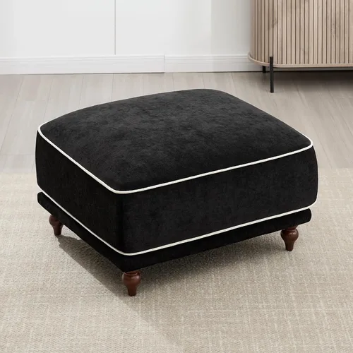 Miniatura 18 de Otomano cuadrado de 35'' para sofá seccional modular, otomanos tapizados y móviles con reposapiés para sala de estar, dormitorio, chenilla blanca