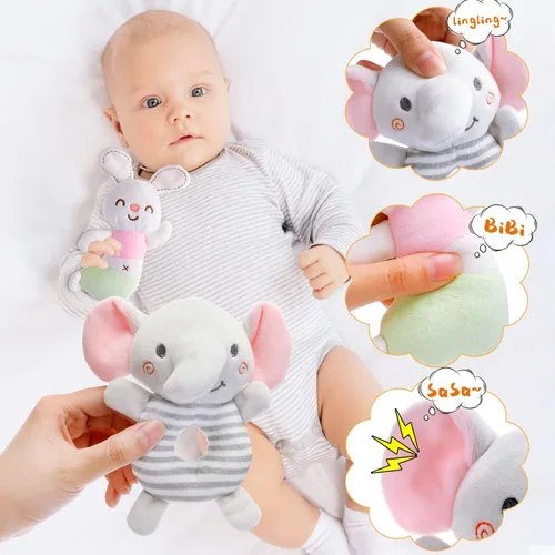 Miniatura 6 de Sonajeros para bebés de 0 a 6 meses: sonajeros suaves para recién nacidos, sonajero de peluche para bebés, regalo de ducha para niños pequeños