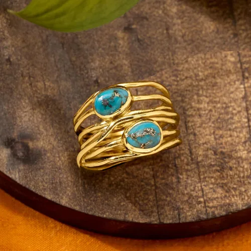 Miniatura 4 de Ross-Simons Anillo de carretera con piedras preciosas en oro de 18 quilates sobre plata esterlina