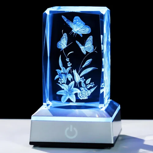 Miniatura 10 de YWHL Regalos de cardenal de cristal para mujeres y hombres: Figurina decorativa cardenal rojo grabada en 3D con láser, luz nocturna, regalos