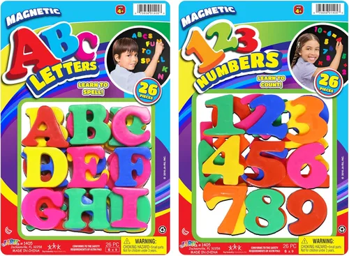 Miniatura 7 de JA-RU Juego de letras magnéticas (1 paquete de letras ABC) letras de plástico coloridas. Imanes de refrigerador para niños y niños pequeños.