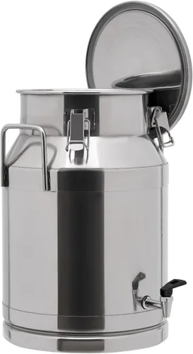 Miniatura 11 de LOYALHEARTDY Lata de leche de 10L/2.64 galones, latas de transporte de leche de acero inoxidable, cubo de vino, jarra, jarra de aceite, barril