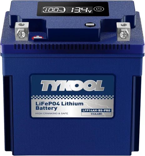 Miniatura 16 de TYKOOL YTX4L-BS-Pro Batería de litio de alto rendimiento para motocicleta, 180CCA 12.8V 3Ah LiFePO4, batería para deportes de motor, con BMS