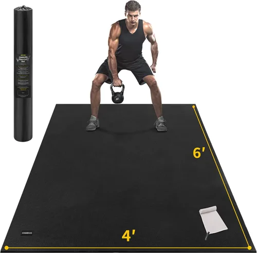 CAMBIVO Alfombrillas de ejercicio grandes para entrenamiento en casa, 8 x 6 pies/7 x 5 pies/6 x 4 pies (0.276 in) extra gruesas para gimnasio en