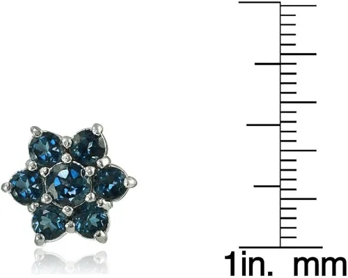 Miniatura 3 de Pendientes de plata de ley con topacio azul Londres