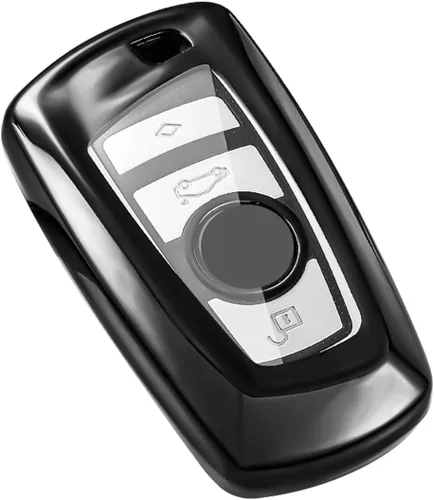 Miniatura 9 de x xotic tech Carcasa para llavero con patrón de fibra de carbono, color negro brillante, compatible con BMW 1 2 5 7 M Series X1 X3 X4 X5 X6 X7 Z4 M3