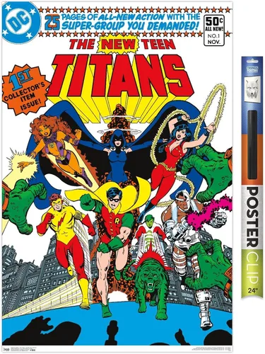 Miniatura 19 de Trends International DC Comics - Póster de pared #1 de Teen Titans - The New Teen Titans, 14.725 x 22.375 pulgadas, versión enmarcada de madera